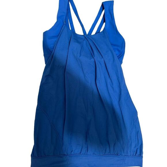 Lululemon Nouveau Limits Tank Top And Sports Bra Strappy Back In Blue Size 6 - Picture 7 of 10